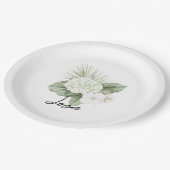 Tropische Aloha Beach Hydrangea Bloemen Huwelijk Papieren Bordje (Gekanteld)