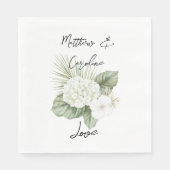 Tropische Aloha Beach Hydrangea Bloemen Huwelijk Servet (Voorkant)