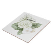 Tropische Aloha Beach Hydrangea Bloemen Huwelijk Tegeltje (Zijkant)