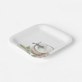 Tropische Aloha Beach Kokosnoot Bloemen Huwelijk Papieren Bordje (Gebogen)