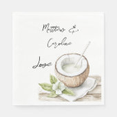 Tropische Aloha Beach Kokosnoot Bloemen Huwelijk Servet (Voorkant)