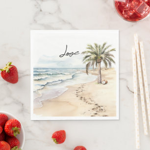 Tropische Aloha Beach Kokosnoten Palm Tree Servet
