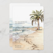 Tropische Aloha Beach Kokosnoten Palm Tree Wedding Kaart (Voorkant / Achterkant)