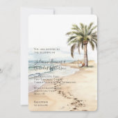 Tropische Aloha Beach Kokosnoten Palm Tree Wedding Kaart (Voorkant)