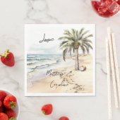 Tropische Aloha Beach Kokosnoten Palm Tree Wedding Servet (Insitu)