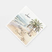 Tropische Aloha Beach Kokosnoten Palm Tree Wedding Servet (Hoek)
