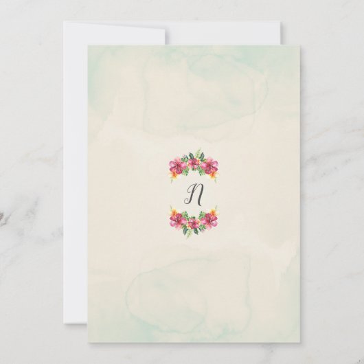 Tropische Aloha Bloemen Botanisch Verjaardagsfeest Kaart (Achterkant)