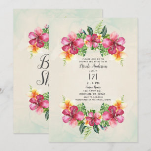 Tropische Aloha Bloemen Botanische Bruidsdouche Kaart