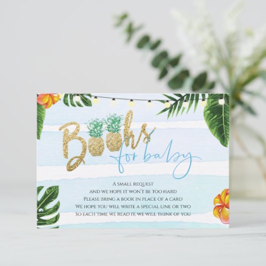 Tropische Aloha Boy Baby shower boekt voor Baby Ka Kaart (Staand voorkant)