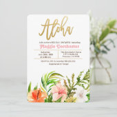 Tropische Aloha Bruiloft Uitnodiging (Staand voorkant)