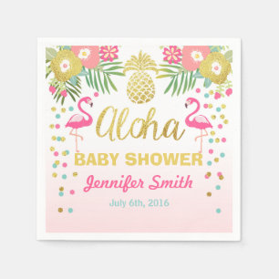 Tropische Aloha Flamingo Baby shower Papier servet