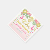 Tropische Aloha Flamingo Baby shower Papier servet (Hoek)