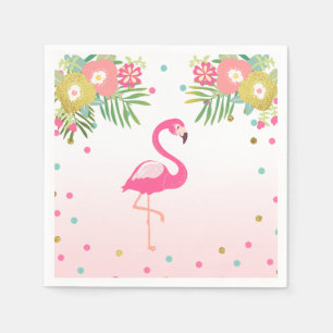 Tropische Aloha Flamingo Papier Servetten Verjaard