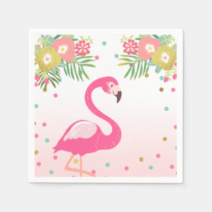 Tropische Aloha Flamingo Papier Servetten Verjaard