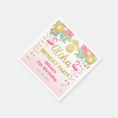 Tropische Aloha Flamingo Verjaardagspapier Servet (Hoek)