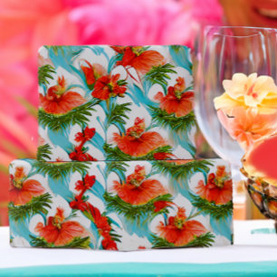Tropische Aloha Floral Botanische Waterverf Cadeaupapier
