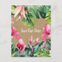 Tropische Aloha Floral Luau Kraft Save the Date