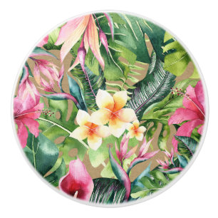 Tropische Aloha Floral Luau Summer Leaves Kraft Keramische Knop