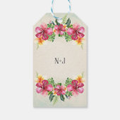 Tropische Aloha Flowers Floral Botanical Wedding Cadeaulabel (Achterkant)