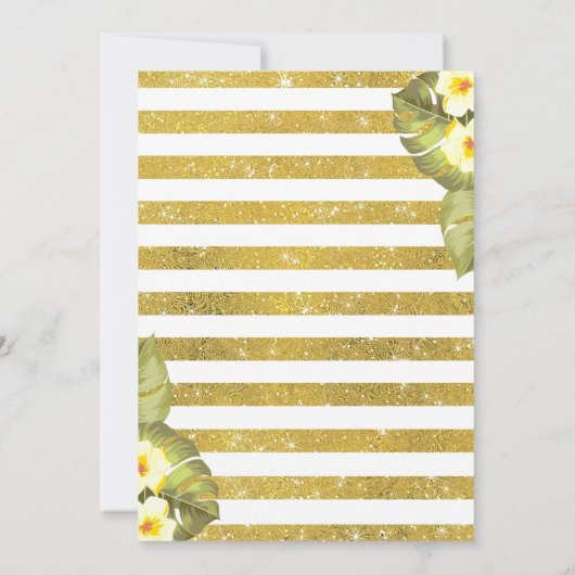 Tropische Aloha Groen Gouden Ananas Verjaardag Kaart (Achterkant)