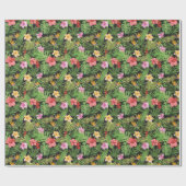 Tropische Aloha Hawaiian Hibiscus Paradijsvogels Cadeaupapier (Vlak)
