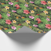 Tropische Aloha Hawaiian Hibiscus Paradijsvogels Cadeaupapier (Hoek)