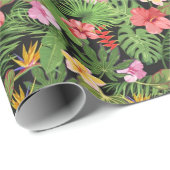 Tropische Aloha Hawaiian Hibiscus Paradijsvogels Cadeaupapier (Rol Hoek)