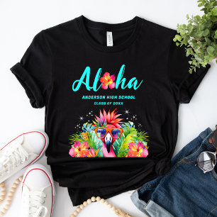 Tropische Aloha Hawaiian Luau Afstudeerfeest T-shirt