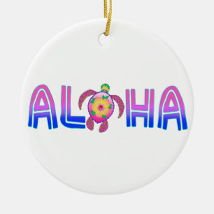Tropische Aloha Hawaiian Zee Turtle Keramisch Ornament