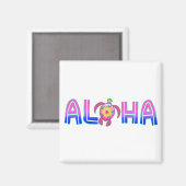 Tropische Aloha Hawaiian Zee Turtle Magneet (Voorkant / Achterkant)
