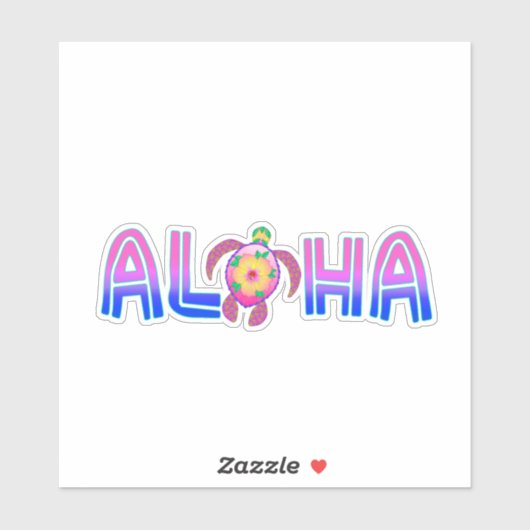 Tropische Aloha Hawaiian Zee Turtle Sticker (Vel)