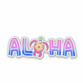 Tropische Aloha Hawaiian Zee Turtle Sticker (Voorkant)