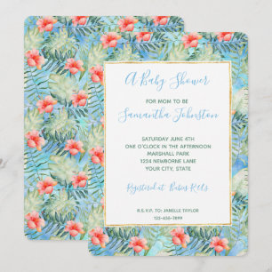 Tropische Aloha Hibiscus Floral Baby shower Kaart