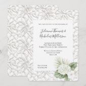 Tropische Aloha Hydrangea Floral Wedding Kaart (Voorkant / Achterkant)