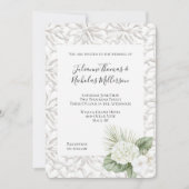 Tropische Aloha Hydrangea Floral Wedding Kaart (Voorkant)