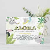 Tropische Aloha Koala Baby Shower Uitnodiging (Staand voorkant)