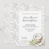 Tropische Aloha Kokosnoot Bloem Huwelijk Kaart (Voorkant / Achterkant)