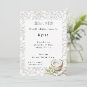 Tropische Aloha Kokosnoot Bloem Verjaardag Kaart