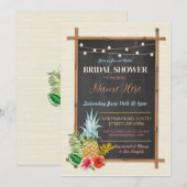 Tropische Aloha Lights Chalk Vrijgezellenfeest Uit Kaart (Voorkant / Achterkant)