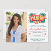 Tropische Aloha Luau Afstuderen Party Foto Kaart (Voorkant)