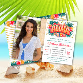 Tropische Aloha Luau Afstuderen Party Foto Kaart