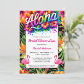 Tropische Aloha Luau Bruidsfeest Kaart (Staand voorkant)