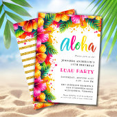 Tropische Aloha Luau verjaardagsfeestje Kaart