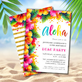 Tropische Aloha Luau verjaardagsfeestje Kaart