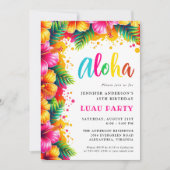 Tropische Aloha Luau verjaardagsfeestje Kaart (Voorkant)
