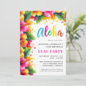 Tropische Aloha Luau verjaardagsfeestje Kaart (Staand voorkant)