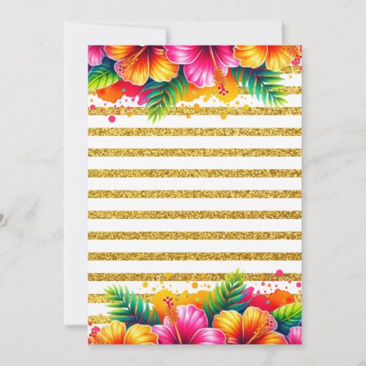 Tropische Aloha Luau verjaardagsfeestje Kaart (Achterkant)