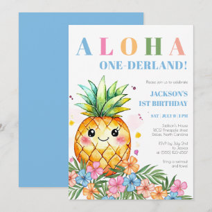 Tropische Aloha Onederland Ananas 1e Verjaardag Kaart