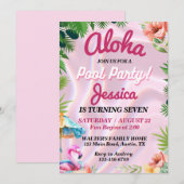 Tropische Aloha Pool Party Verjaardag Kaart (Voorkant / Achterkant)