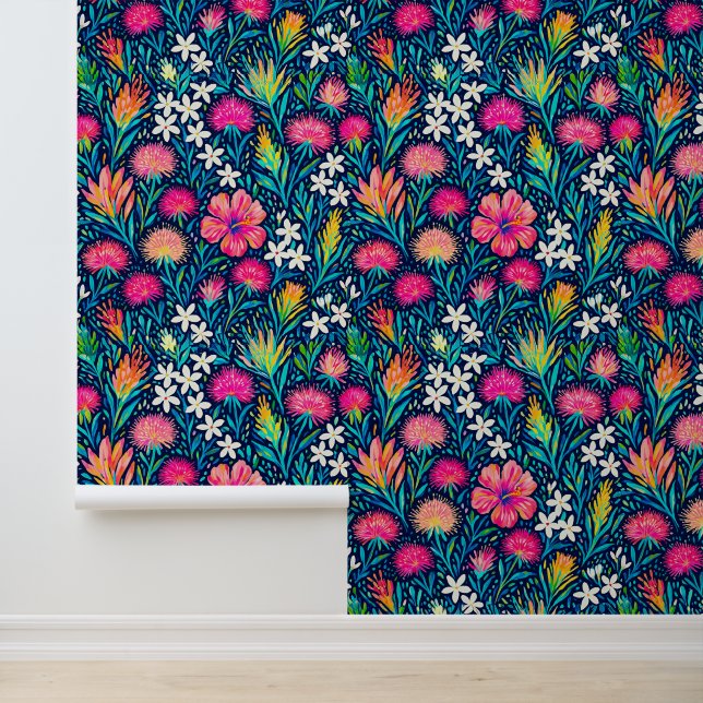 Tropische aloha print behang (Applicatie)